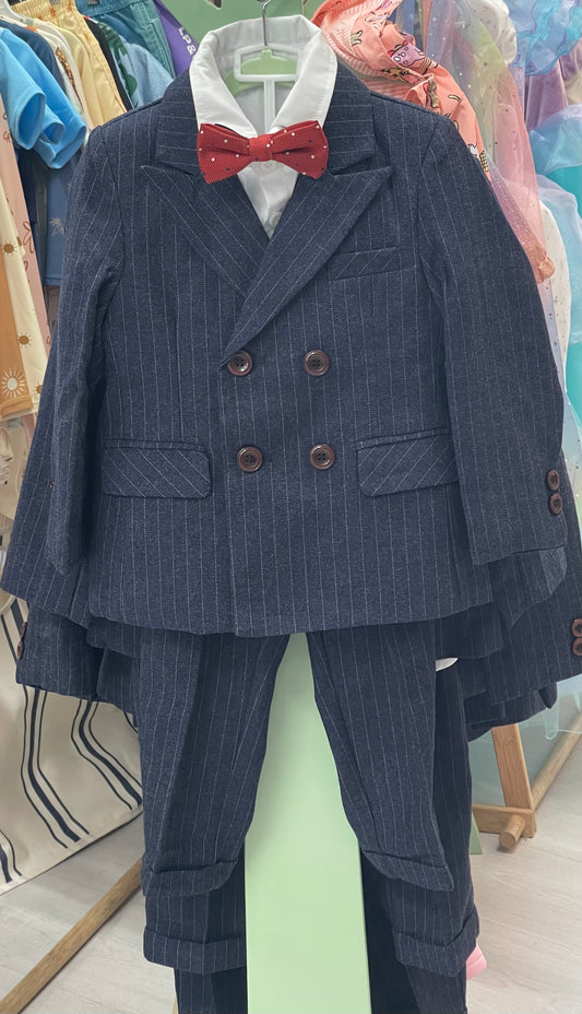 Liam’s Pin Striped Navy Suit
