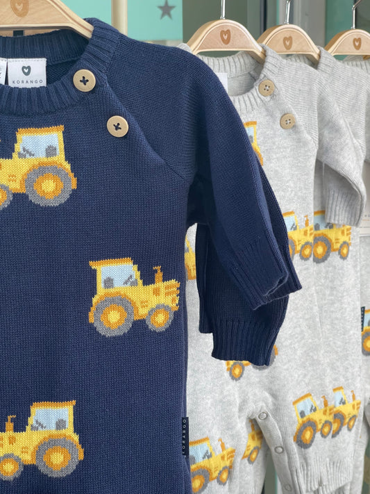 Korango Tractor Knit Romper