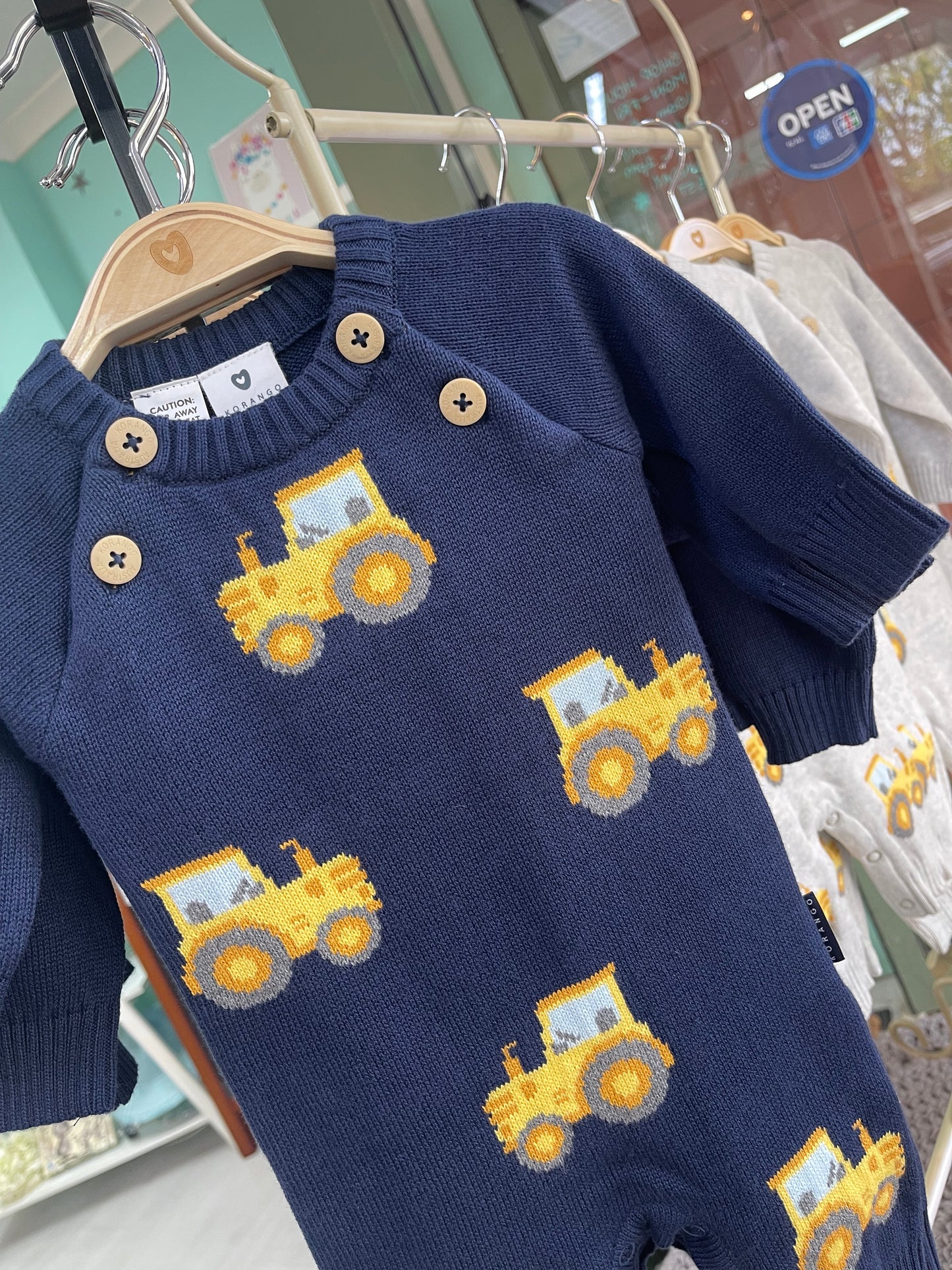Korango Tractor Knit Romper