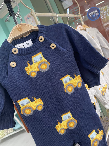 Korango Tractor Knit Romper