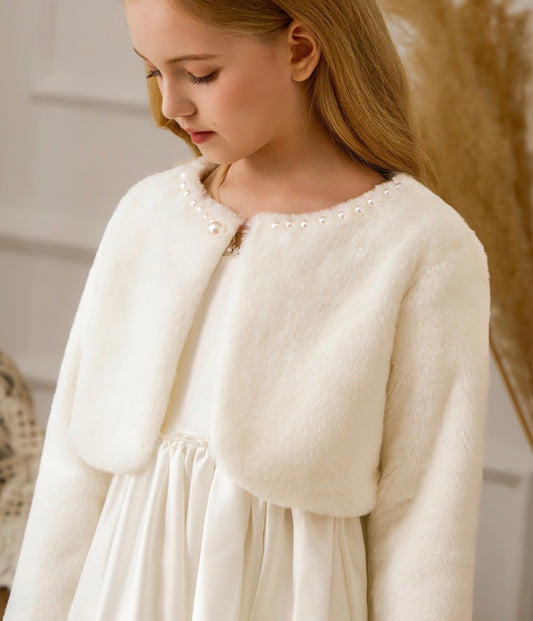 Pearl & Faux Fur Bolero Jacket