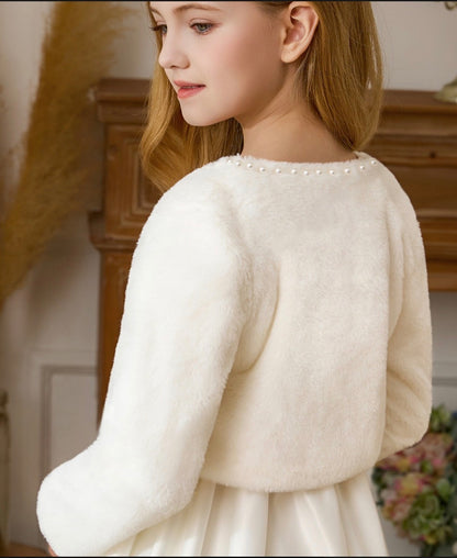 Pearl & Faux Fur Bolero Jacket