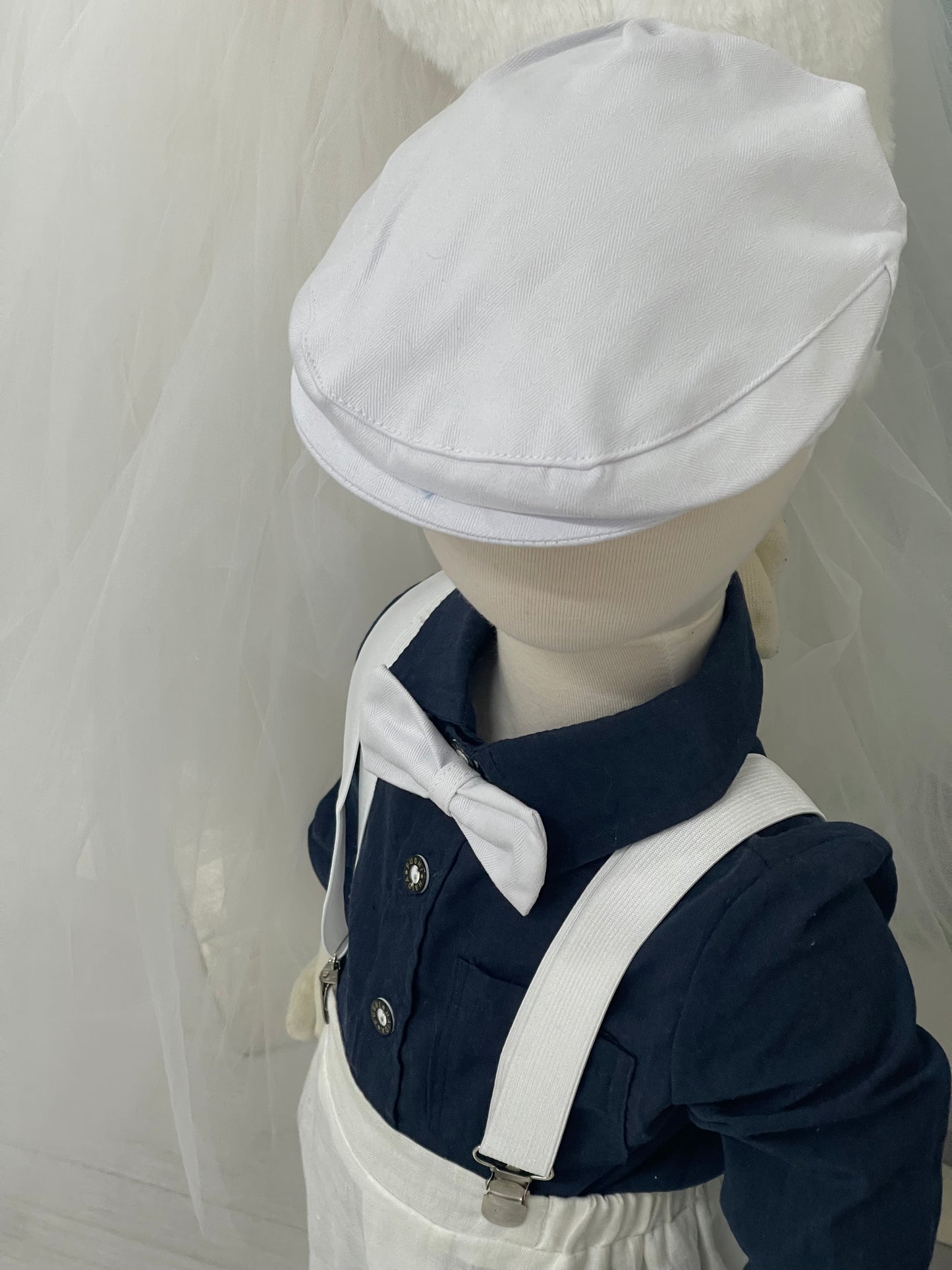Baby Boy White Cotton Cap