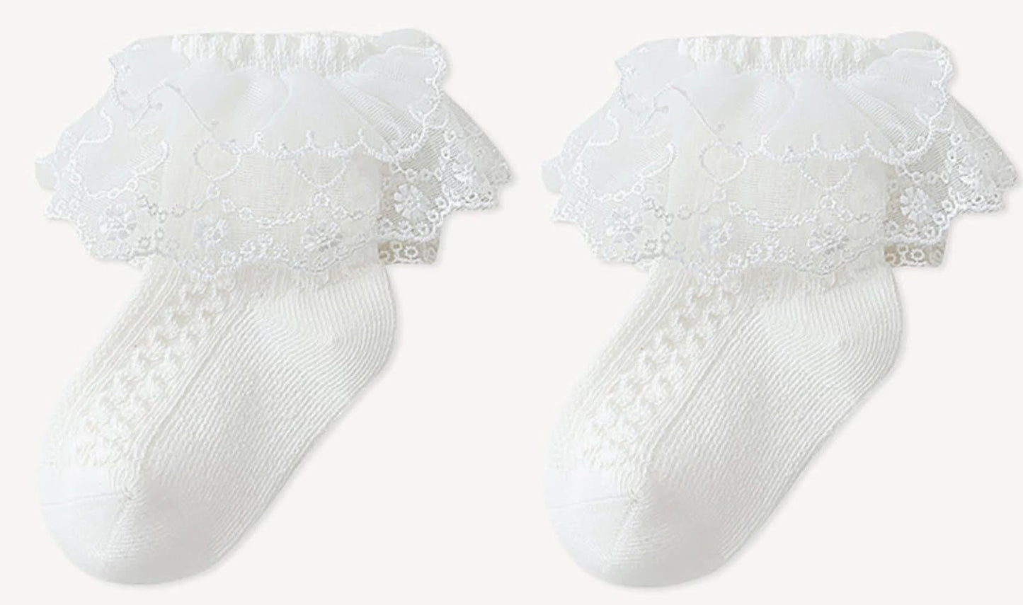 White Lace Frill socks