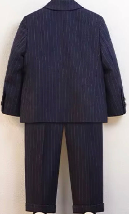 Liam’s Pin Striped Navy Suit
