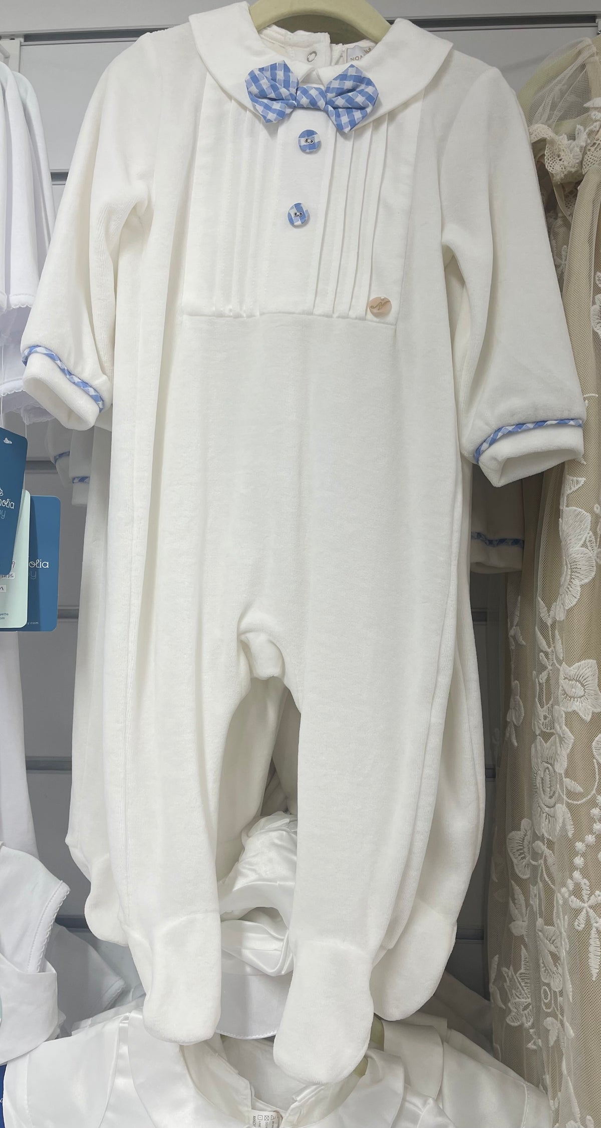 Tyler’s White Velour Winter Occasion Romper