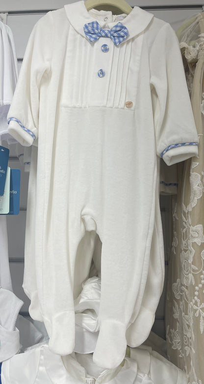 Tyler’s White Velour Winter Occasion Romper