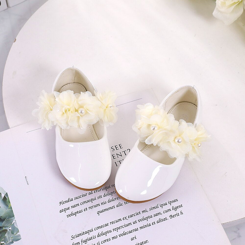 White Patent & Pearl Shoe