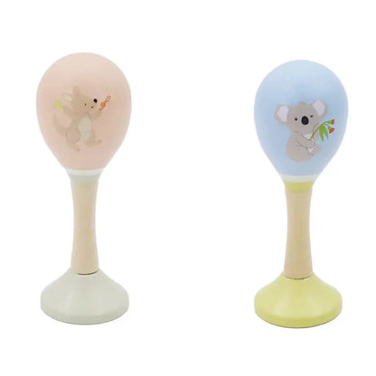 Wooden Koala & Kangaroo Baby Maraca's