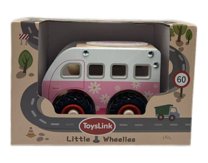 Pink Kombi Wooden Wheelie Vehicle