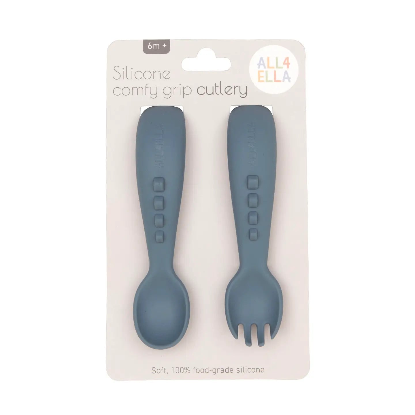 Silicone Comfy Grip Cutlery – Spoon + Fork Set