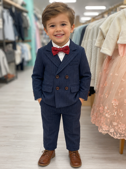 Liam’s Pin Striped Navy Suit