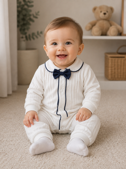 Michael’s Baptism Tux Romper