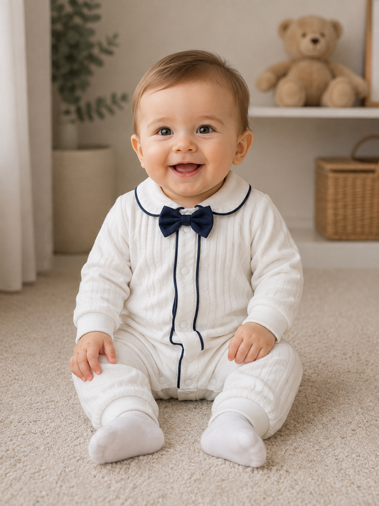 Michael’s Baptism Tux Romper