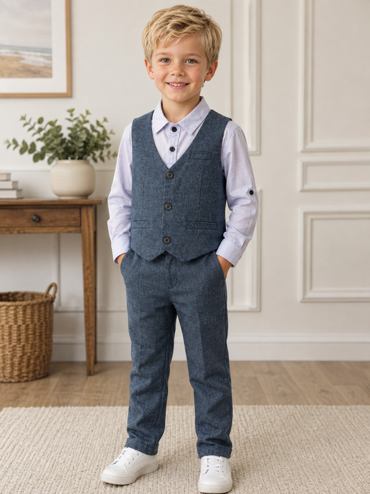 Denim Blue 2 Piece Dressy Set 6-7 years 140cm only!