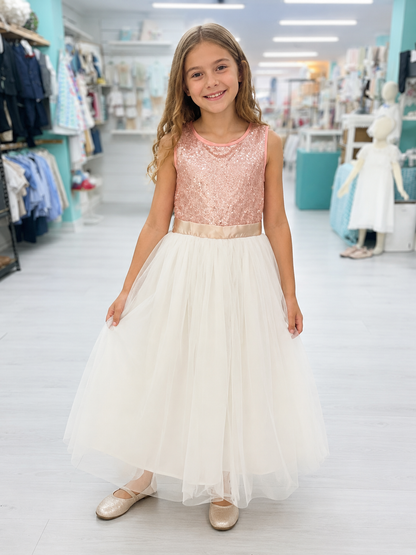 Girls Glitter Dress - Gold and Rose Gold available