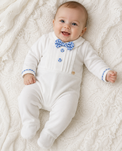 Tyler’s White Velour Winter Occasion Romper
