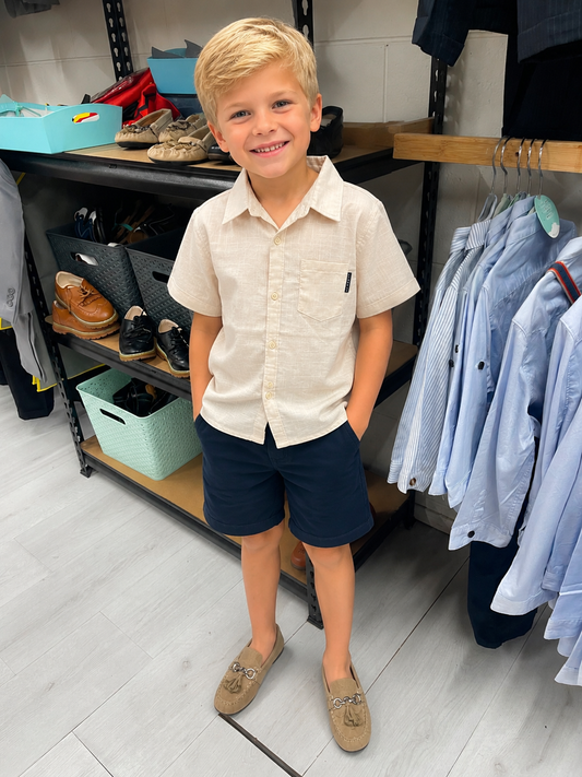 Korango Short Sleeve Beige Shirt