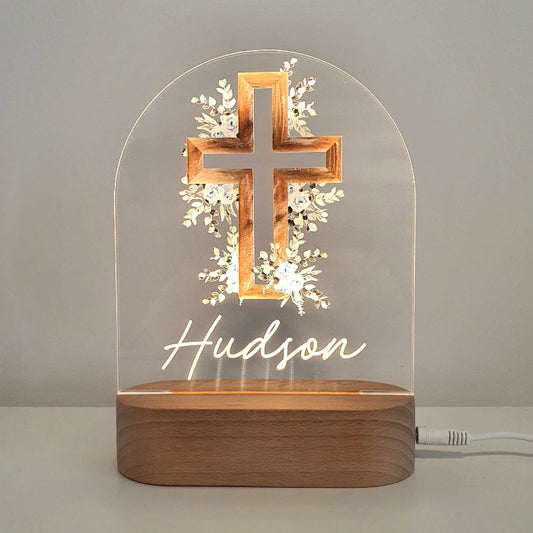 Personalised Blue Cross Night Light