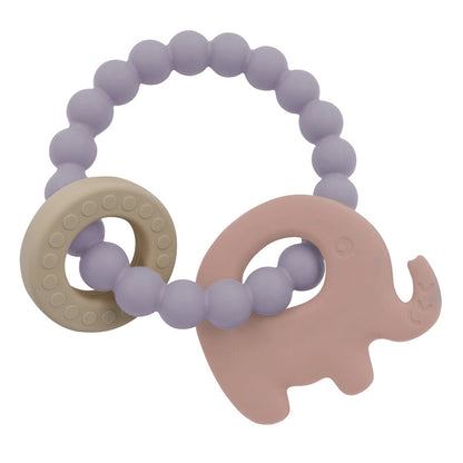 Silicone Elephant Teething Ring Steel Lilac