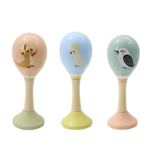 Aussie Animal Wooden Maracas