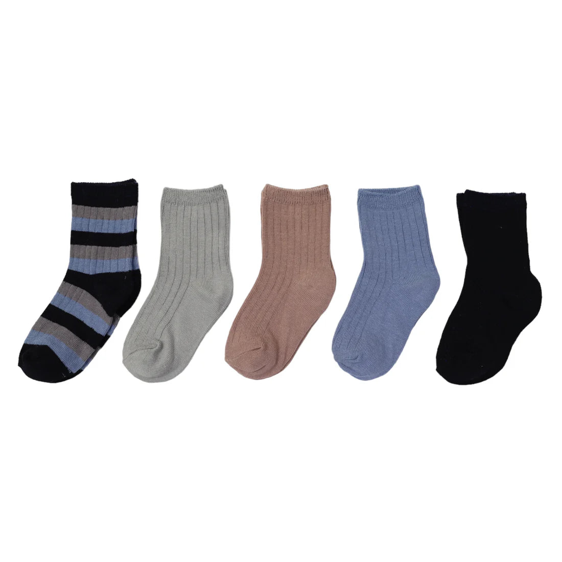 Ribbed Socks 5 pack - Navy Stripe