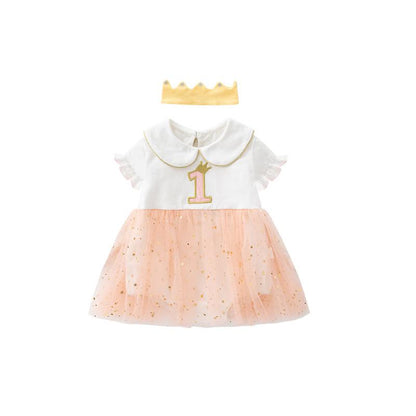 First Birthday Princess Dress - Short and Long Sleeve available