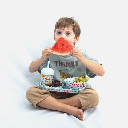 Blue Fruits Silicone Bowl and Plate Set
