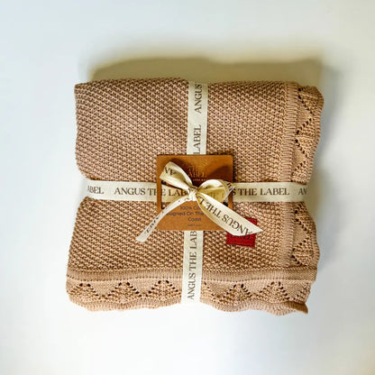 Knit Baby Blanket- Caramel