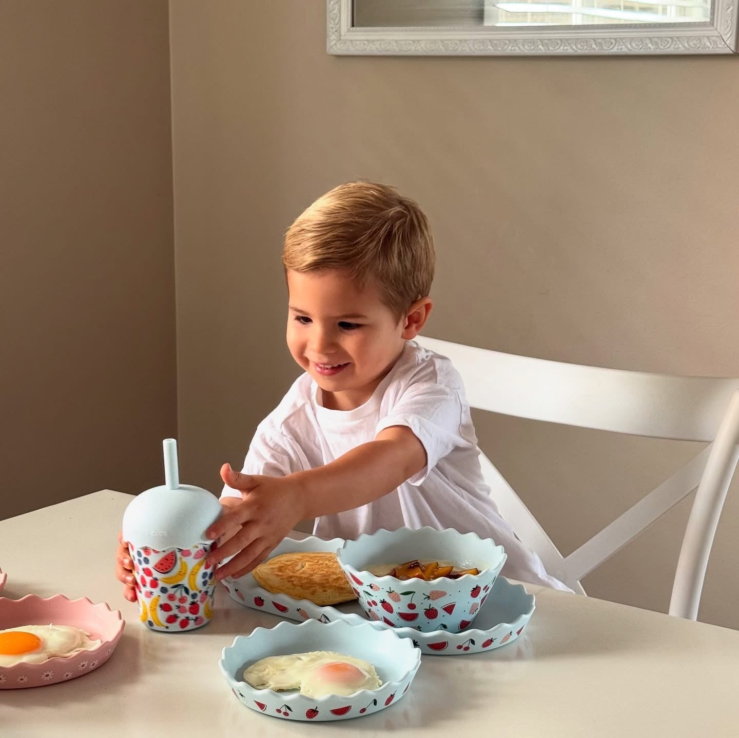 Blue Fruits Silicone Bowl and Plate Set