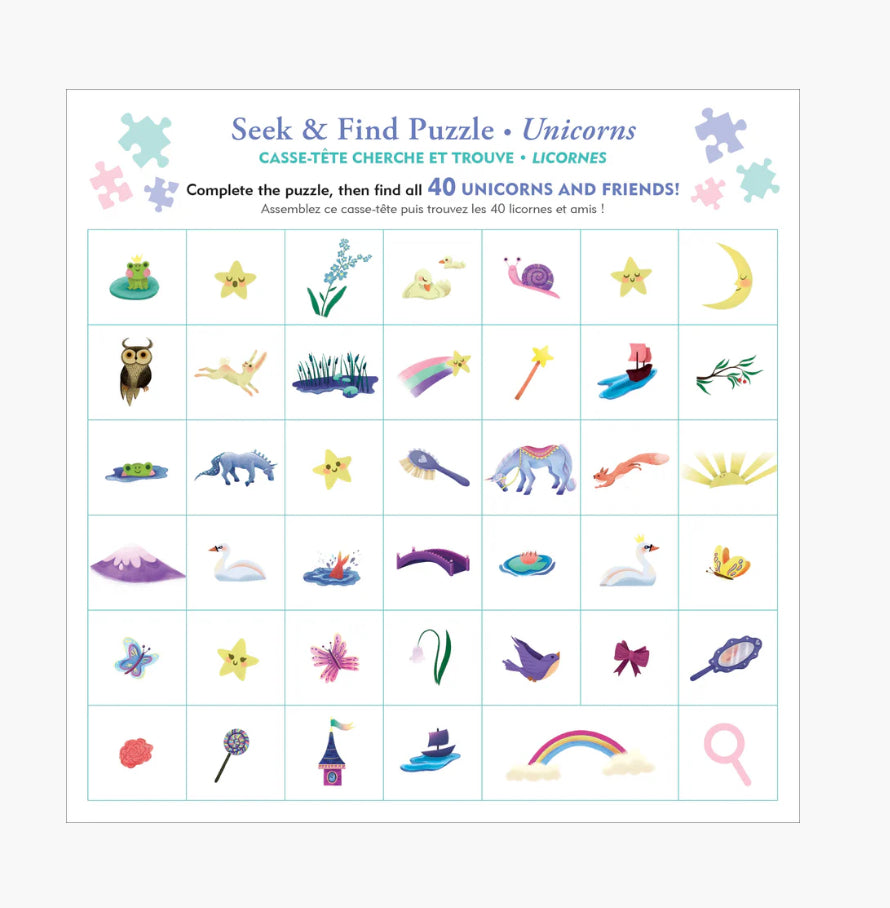 Unicorns Seek & Find 100-Piece Jigsaw Puzzle