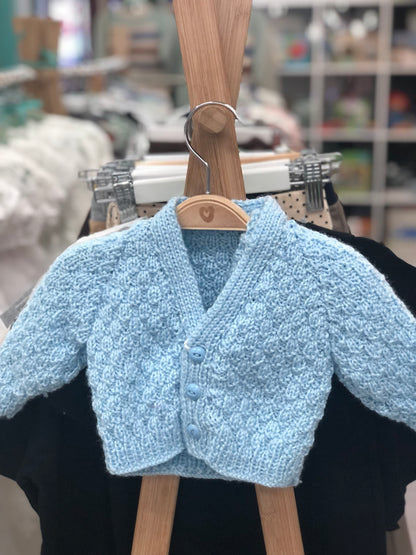 Cardigan and Beanie Hand Knitted Baby Gift Set