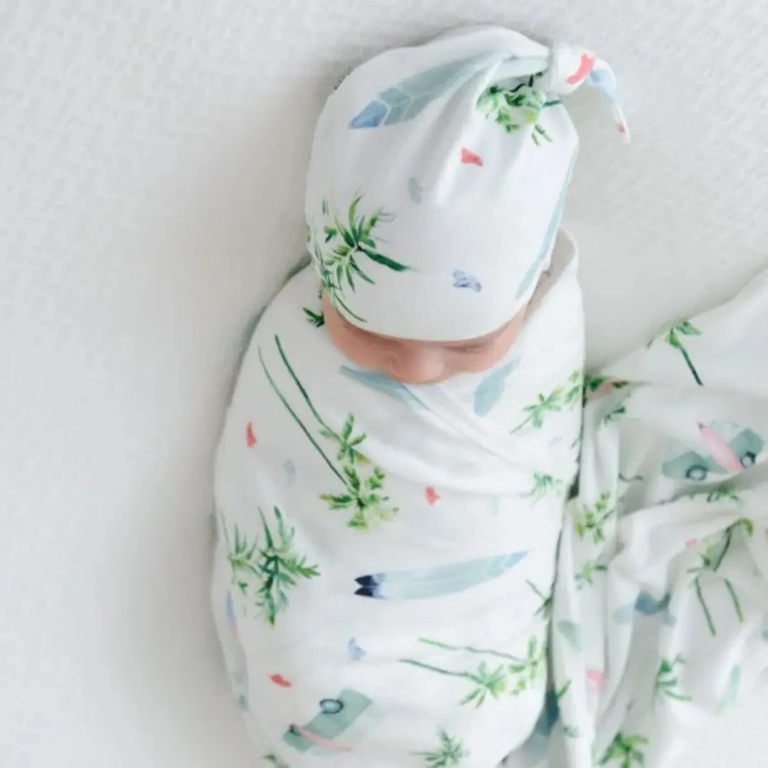 Jersey Swaddles with Matching Headpieces