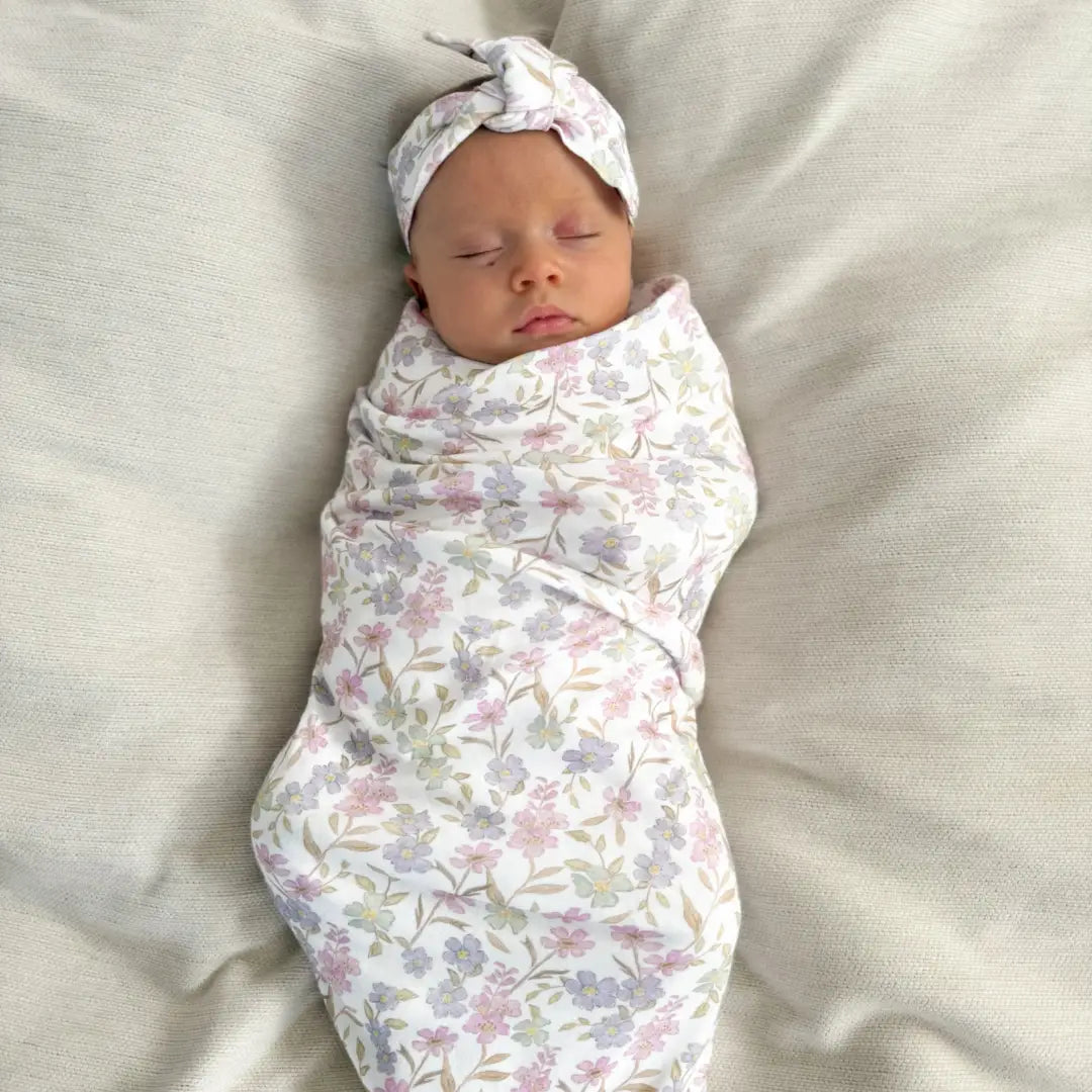 Jersey Swaddles with Matching Headpieces