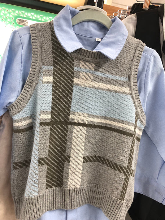 Blue and Grey Sweater Vest