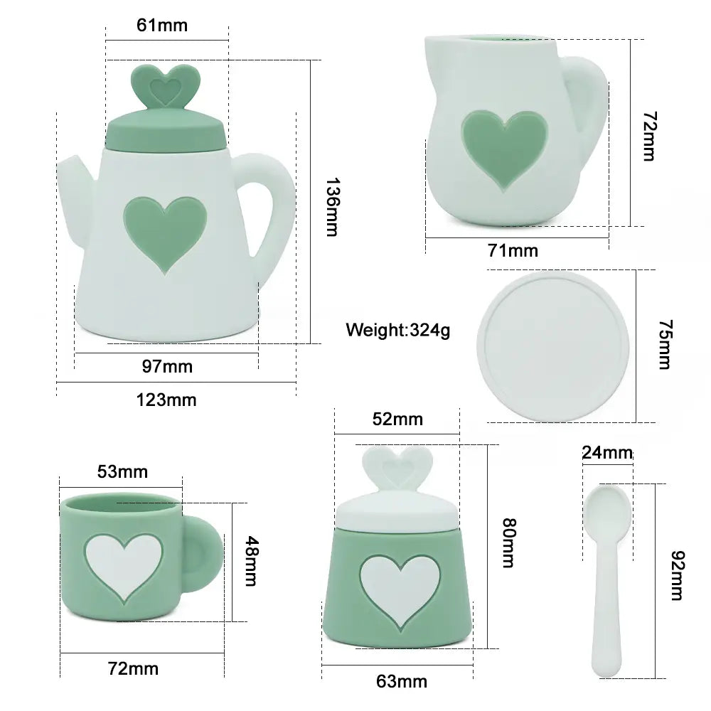 Green Silicone Tea Set