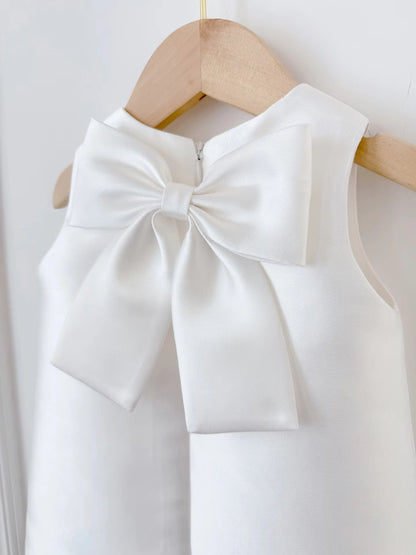 Sadie’s Satin & Bows Dress available in Pink or White