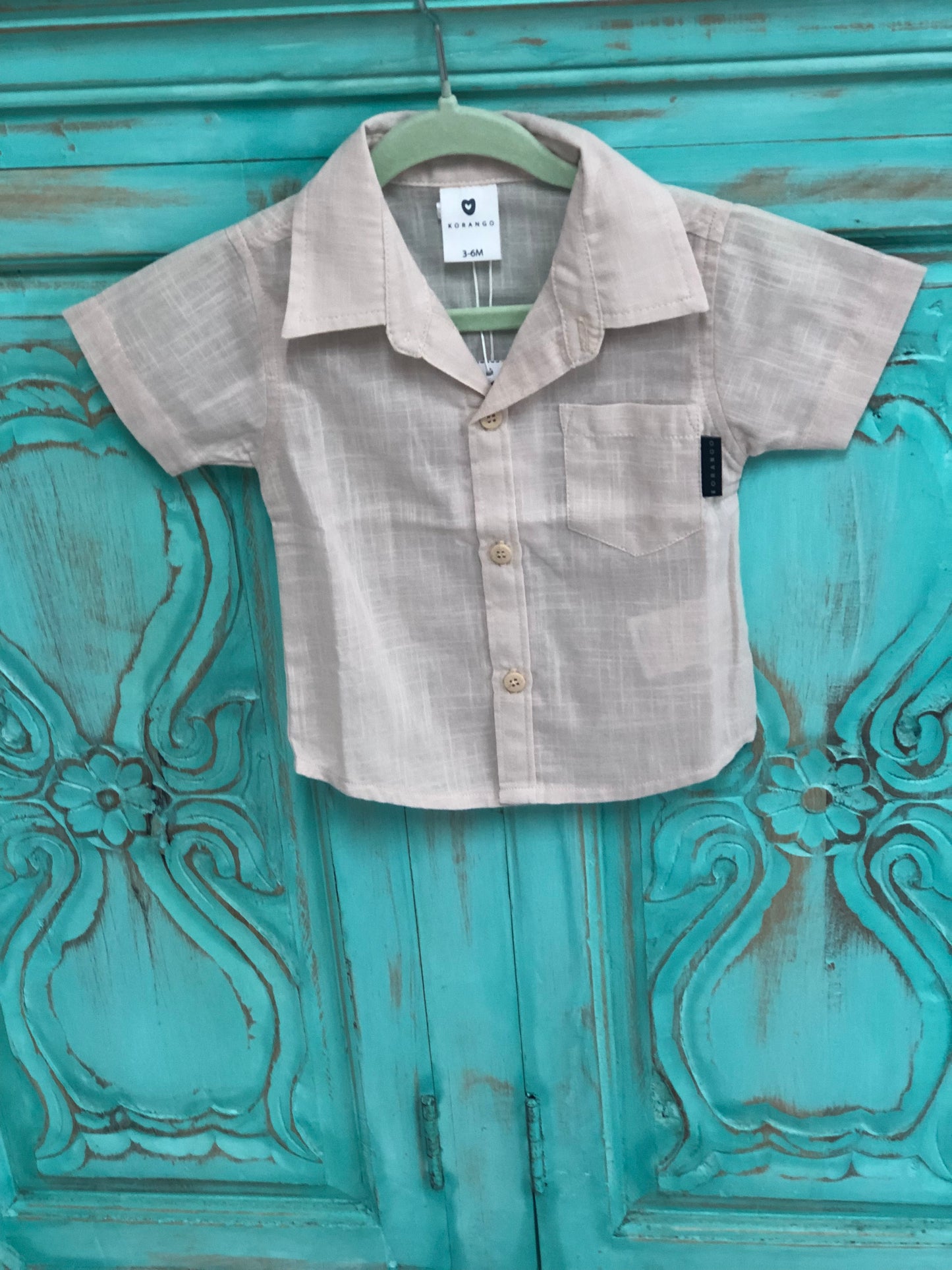 Korango Short Sleeve Beige Shirt