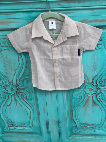 Korango Short Sleeve Beige Shirt