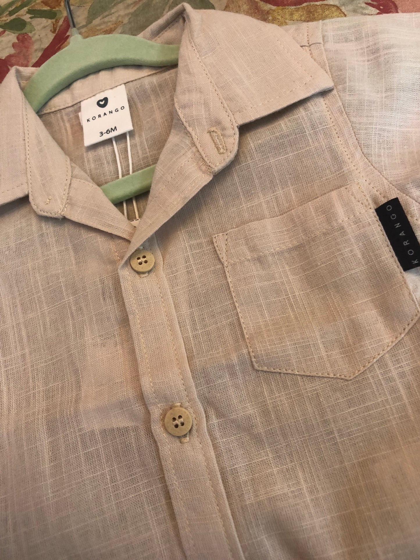 Korango Short Sleeve Beige Shirt
