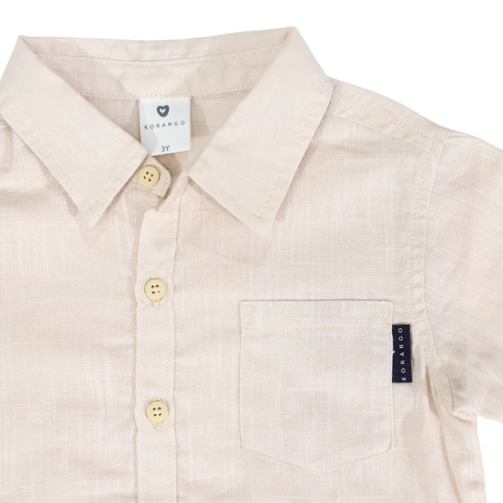 Korango Short Sleeve Beige Shirt