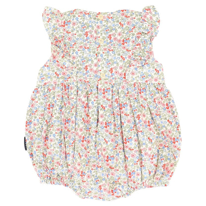 Floral Smocked Sunsuit Red Floral