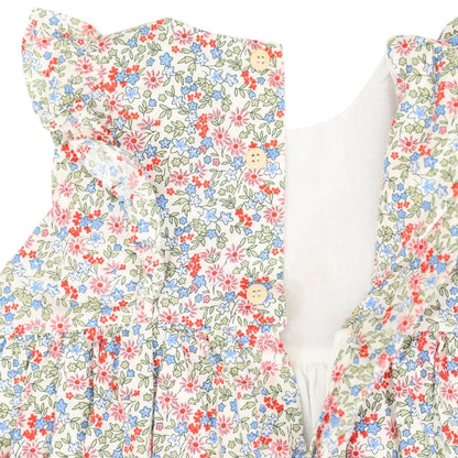 Floral Smocked Sunsuit Red Floral