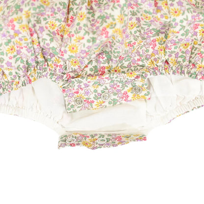 Floral Smocked Sunsuit Yellow Floral