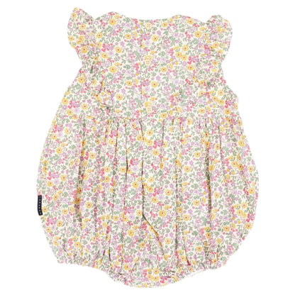 Floral Smocked Sunsuit Yellow Floral