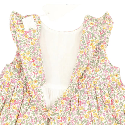Frill Smocked Dress Yellow Floral