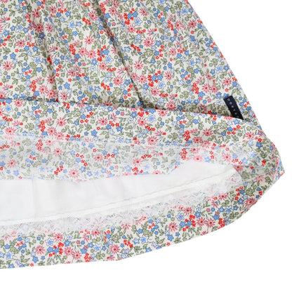 Frill Smocked Dress Red Floral