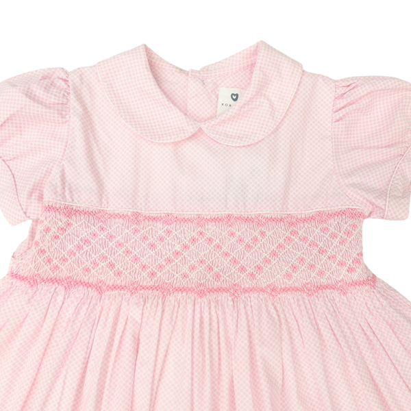 Hand Smocked Frill Pink Dress