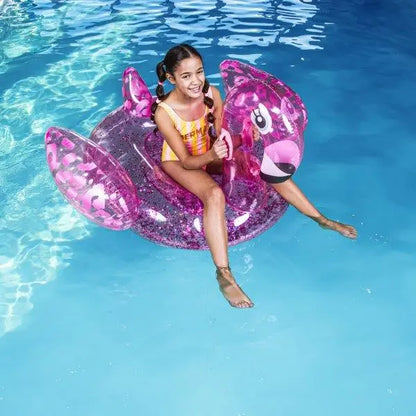 Swim Essentials Ride On, Neon Leopard Flamingo, 142 cm