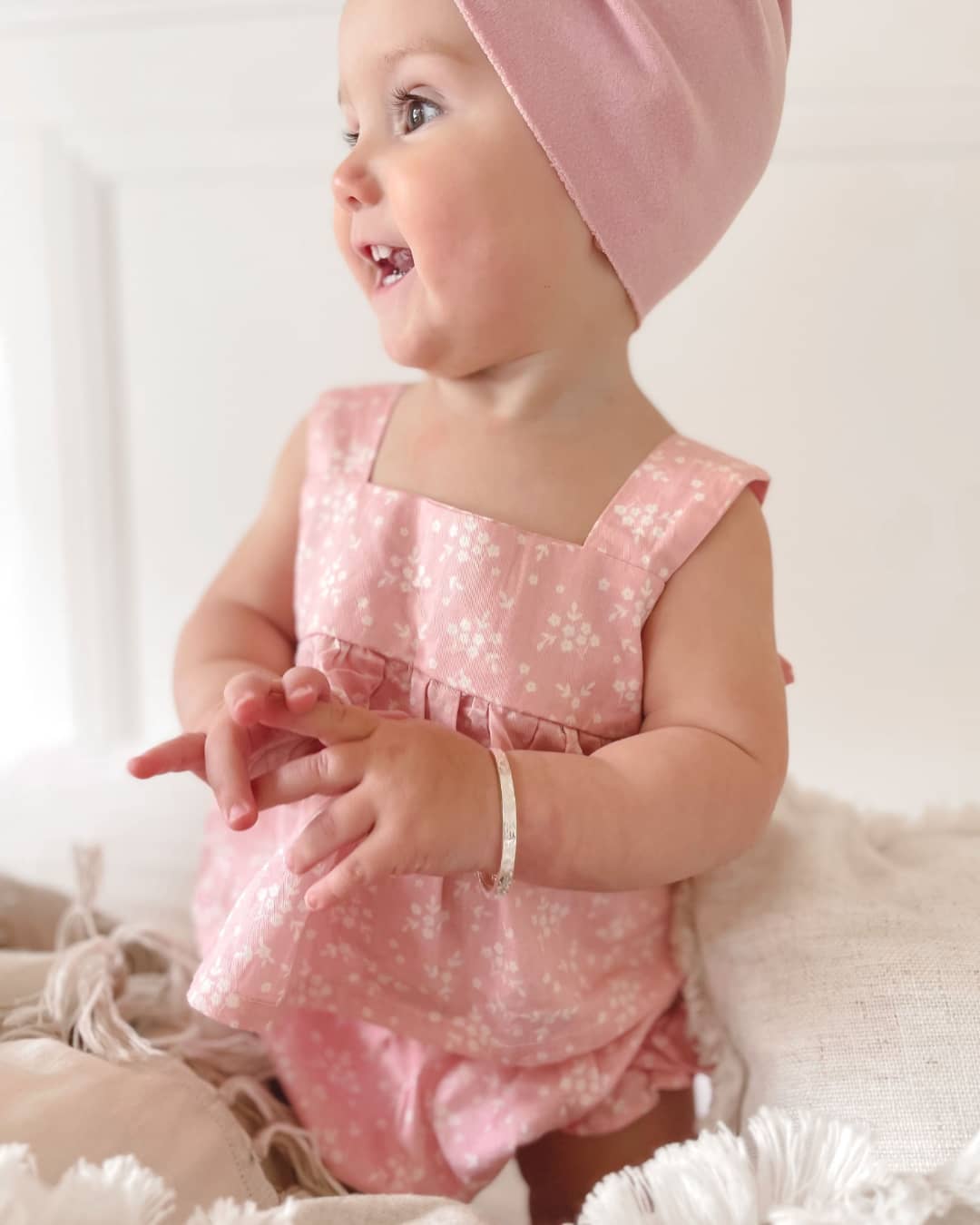 Baby Girl Alice Blossom Pink Top and Bloomer Pants Two Piece Set 100% Cotton